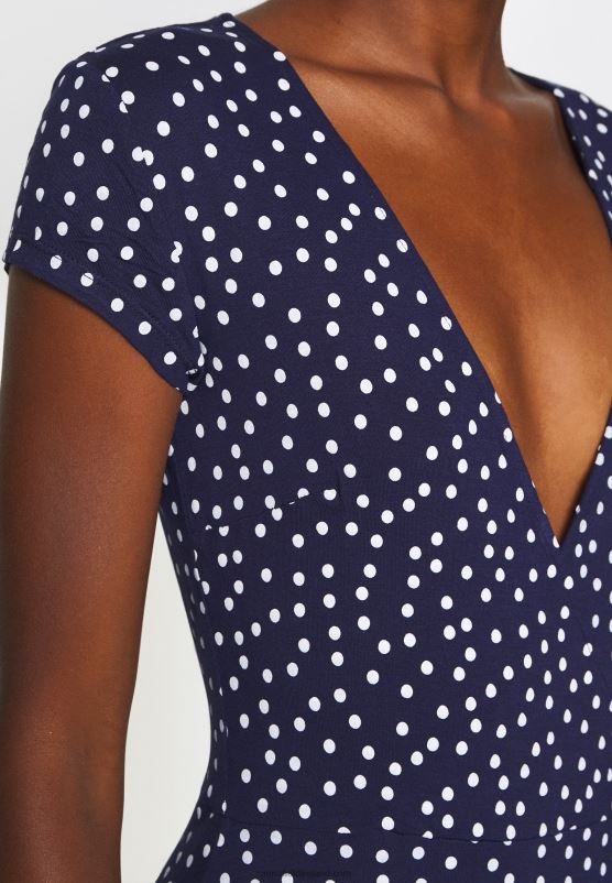 Z62T129 Women Anna Field Jersey Dress Maritime Blue/White