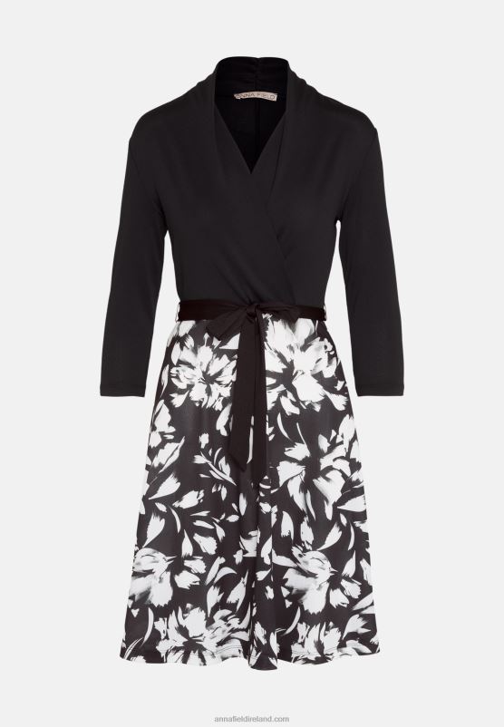 Z62T130 Women Anna Field Jersey Dress Black/White