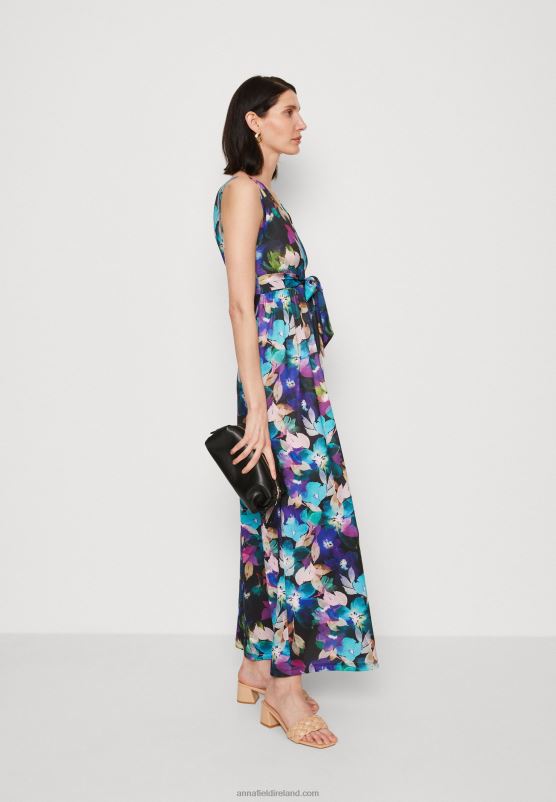 Z62T135 Women Anna Field Maxi Dress Black/Blue/Multicoloured