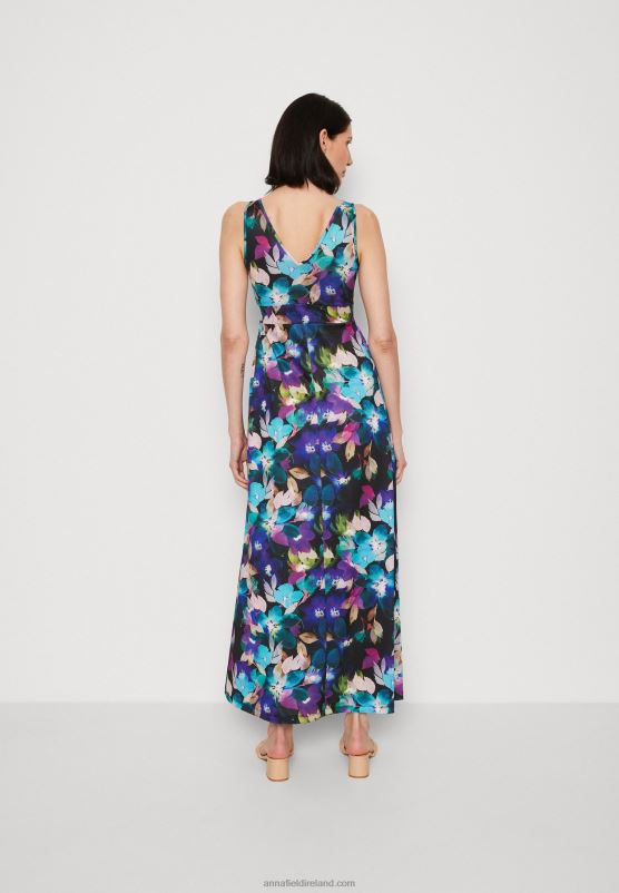 Z62T135 Women Anna Field Maxi Dress Black/Blue/Multicoloured