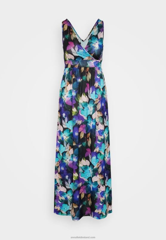 Z62T135 Women Anna Field Maxi Dress Black/Blue/Multicoloured