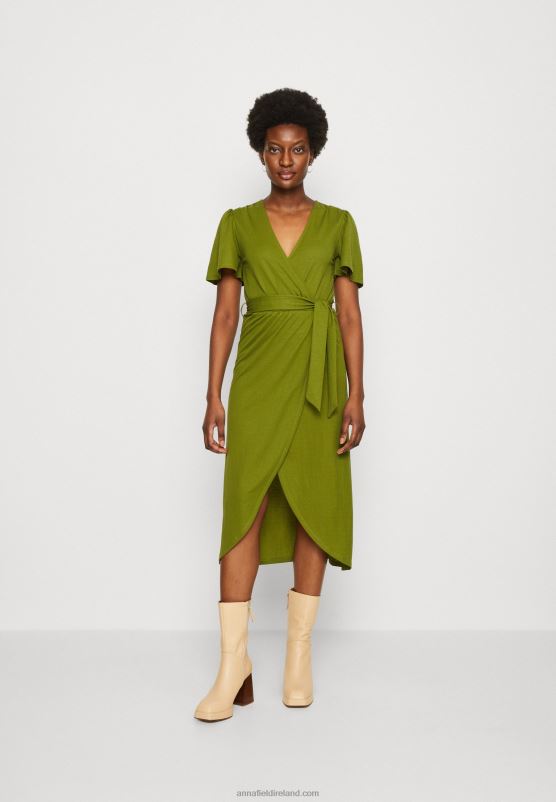 Z62T138 Women Anna Field Jersey Dress Green