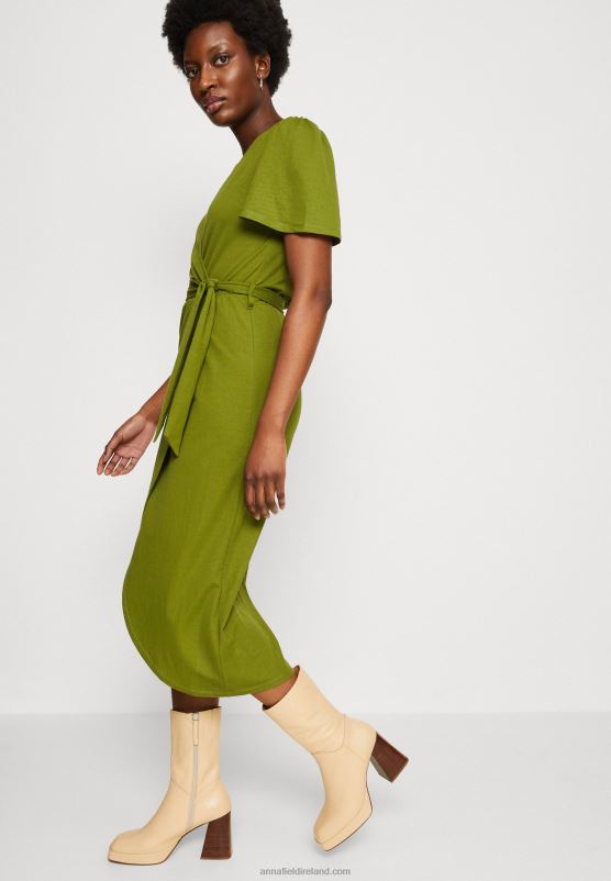 Z62T138 Women Anna Field Jersey Dress Green