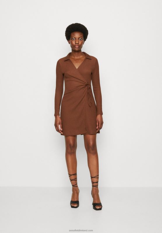 Z62T13 Women Anna Field Day Dress Dark Brown