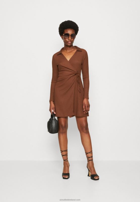 Z62T13 Women Anna Field Day Dress Dark Brown