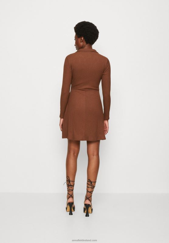 Z62T13 Women Anna Field Day Dress Dark Brown