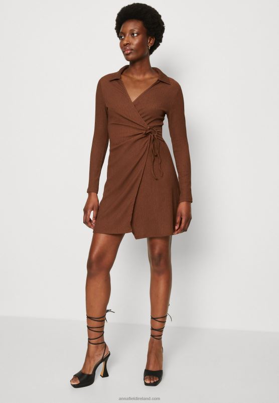 Z62T13 Women Anna Field Day Dress Dark Brown