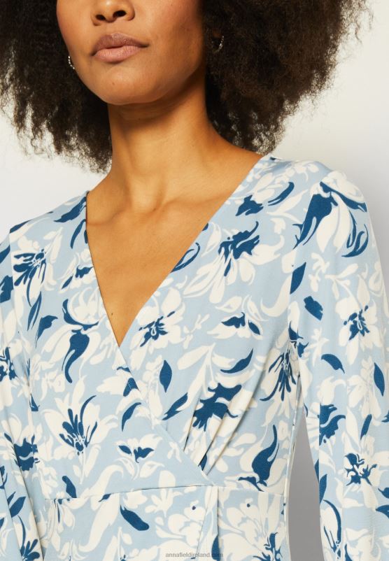 Z62T155 Women Anna Field Jersey Dress Light Blue