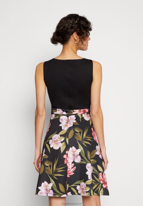 Z62T15 Women Anna Field Day Dress Black/Black/Pink