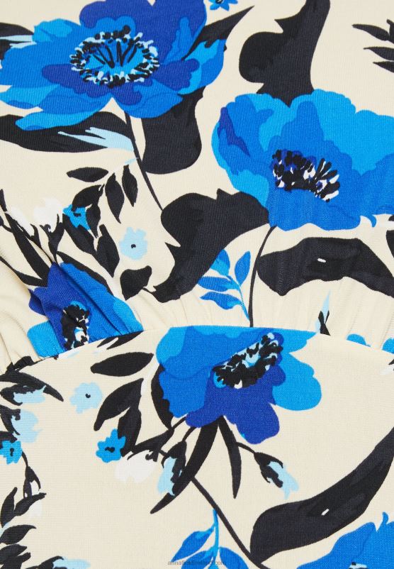 Z62T166 Women Anna Field Jersey Dress Off White/Blue