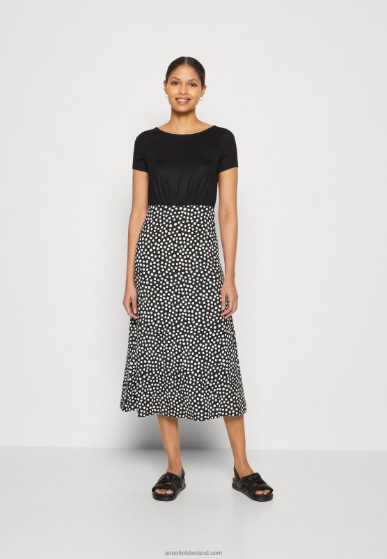 Z62T171 Women Anna Field Jersey Dress Black/White