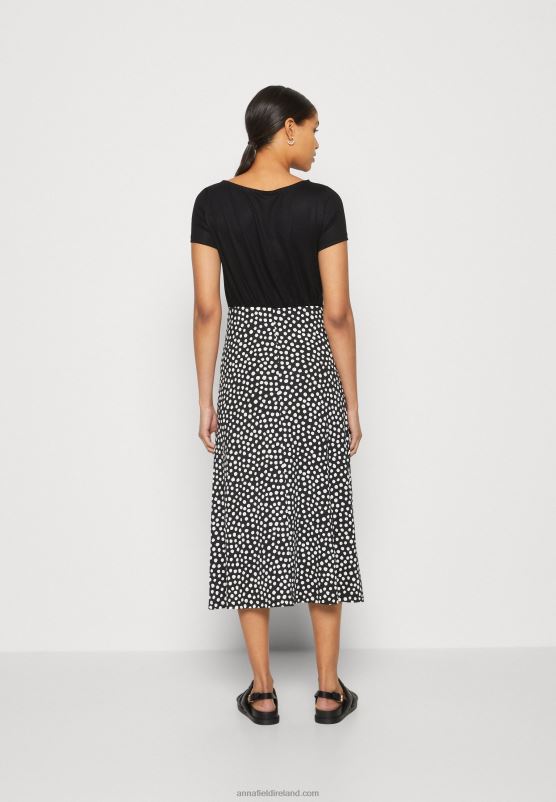 Z62T171 Women Anna Field Jersey Dress Black/White