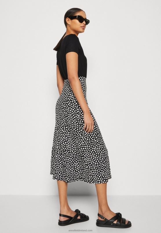 Z62T171 Women Anna Field Jersey Dress Black/White