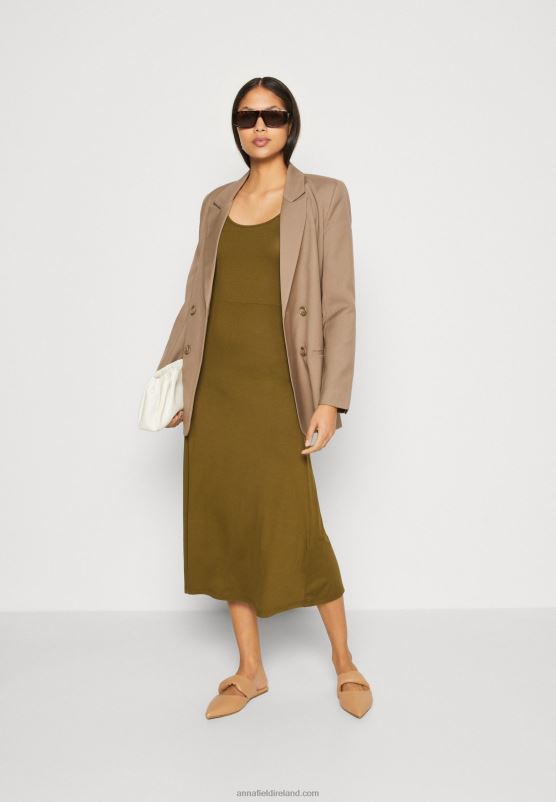 Z62T179 Women Anna Field Jersey Dress Olive