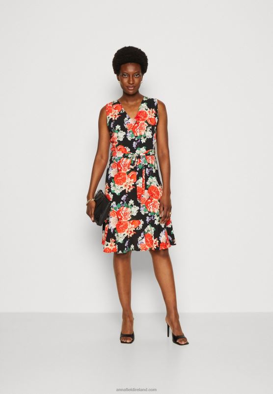 Z62T17 Women Anna Field Day Dress Black/Red