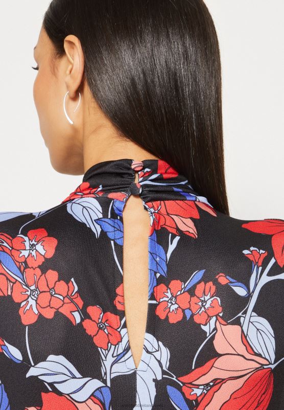 Z62T184 Women Anna Field Jersey Dress Black/Red/Blue