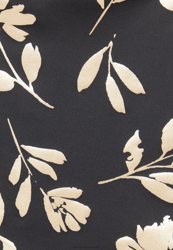 Z62T186 Women Anna Field Jersey Dress Black Gold