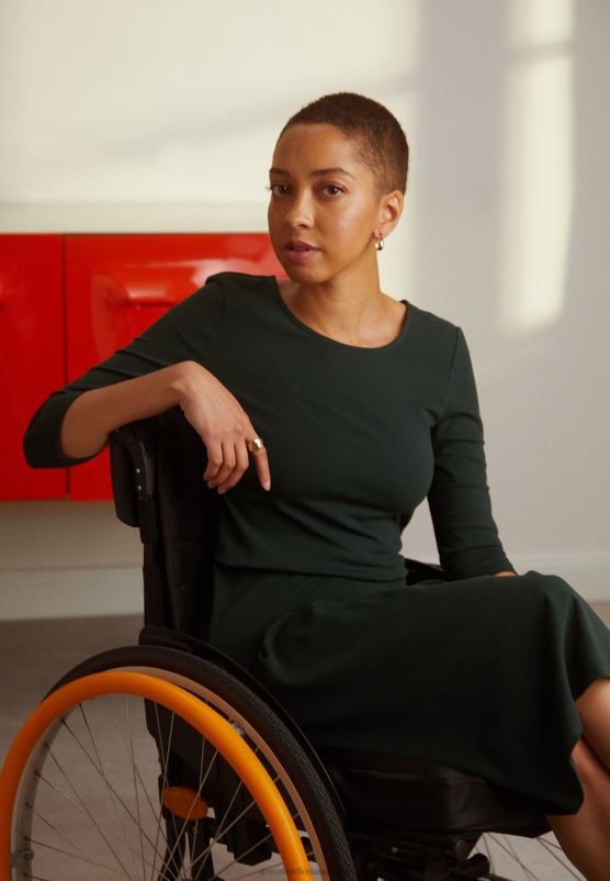 Z62T190 Women Anna Field Jersey Dress Dark Green