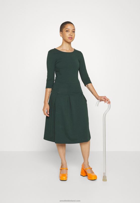 Z62T190 Women Anna Field Jersey Dress Dark Green