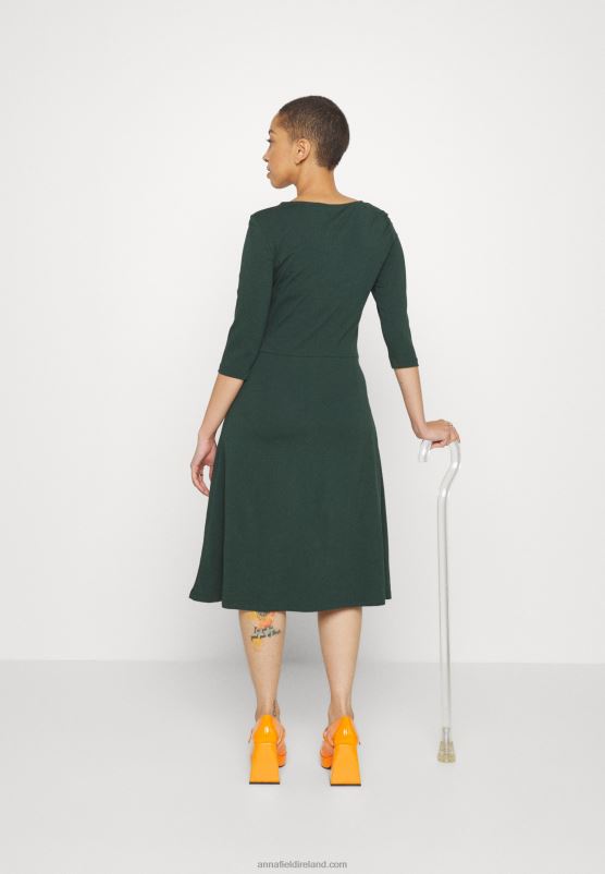 Z62T190 Women Anna Field Jersey Dress Dark Green