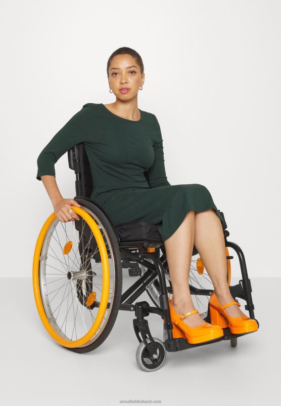 Z62T190 Women Anna Field Jersey Dress Dark Green