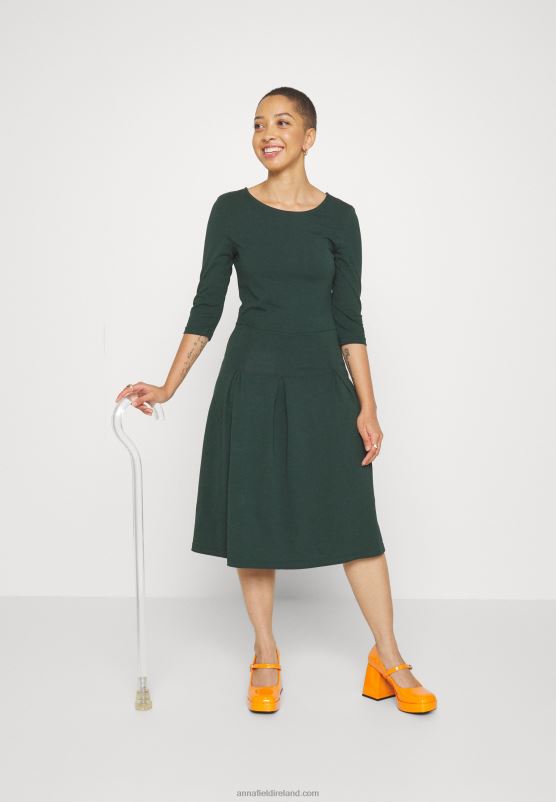Z62T190 Women Anna Field Jersey Dress Dark Green