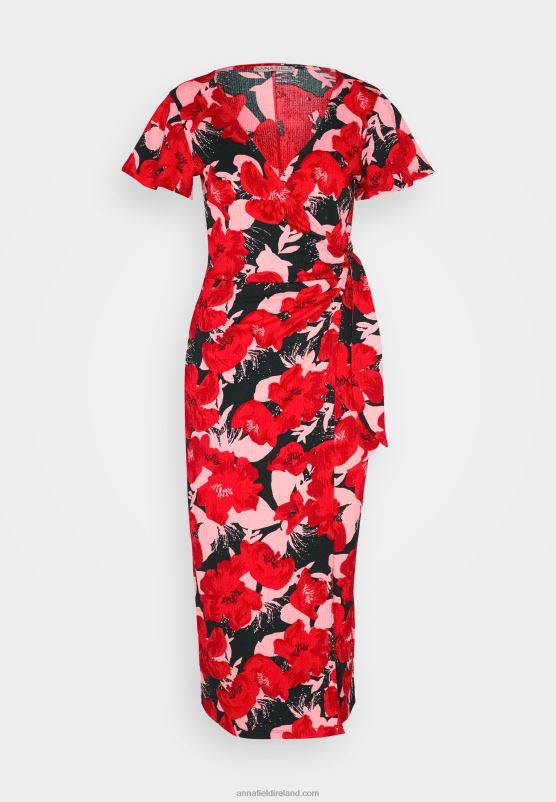 Z62T19 Women Anna Field Day Dress Red/Pink