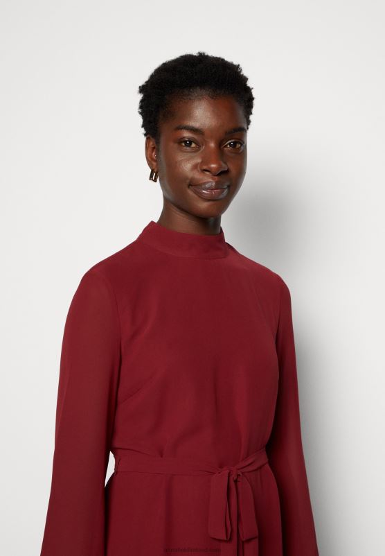 Z62T1 Women Anna Field Day Dress Dark Red