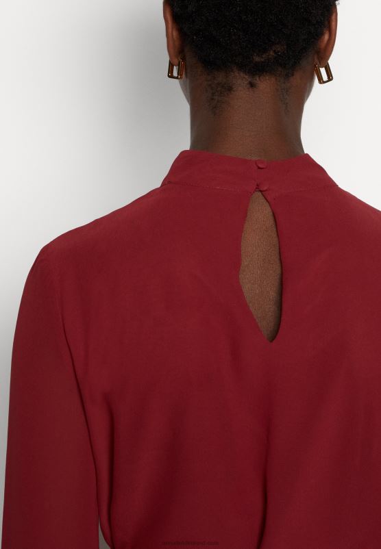 Z62T1 Women Anna Field Day Dress Dark Red