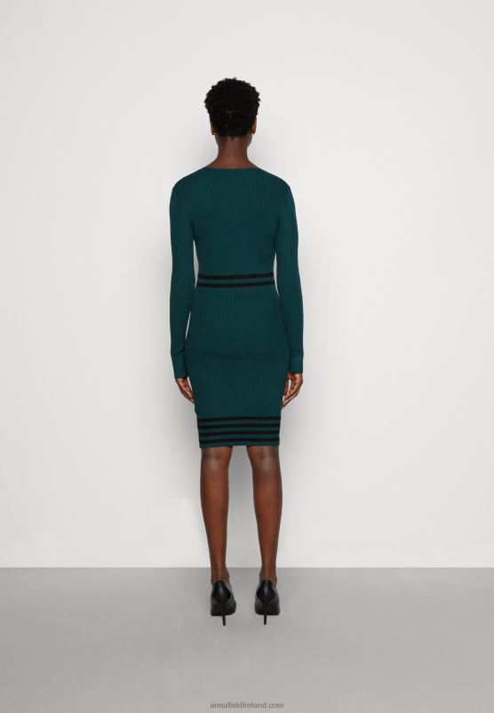 Z62T201 Women Anna Field Jumper Dress Dark Green/Black
