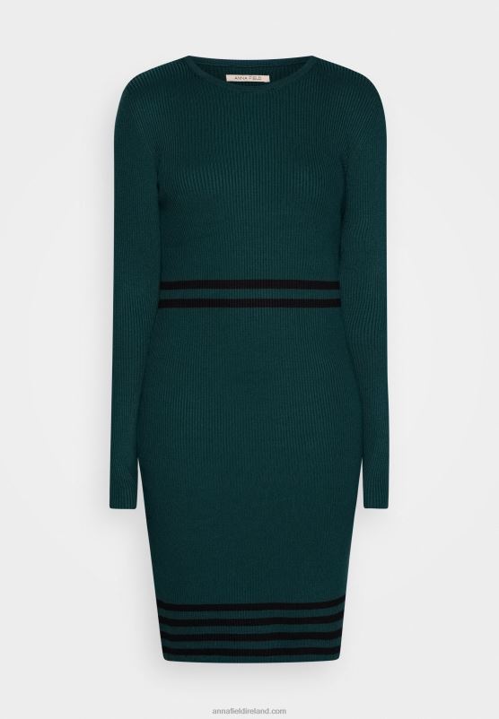 Z62T201 Women Anna Field Jumper Dress Dark Green/Black
