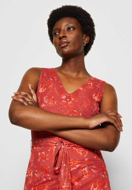 Z62T212 Women Anna Field Shift Dress Beige/Pink/Multi Coloured