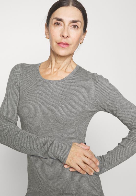 Z62T215 Women Anna Field Jumper Dress Mottled Light Grey/Black