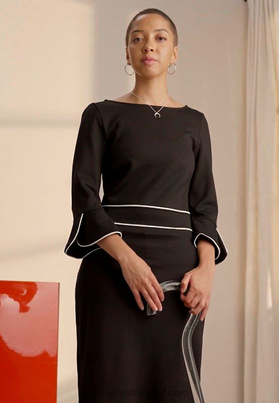 Z62T218 Women Anna Field Shift Dress Black