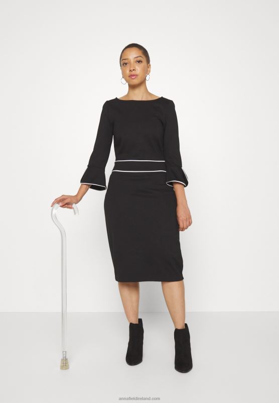 Z62T218 Women Anna Field Shift Dress Black