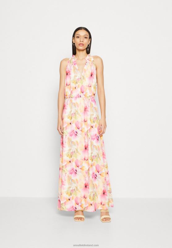 Z62T223 Women Anna Field Maxi Dress White/Pink