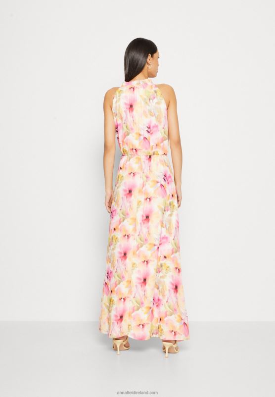 Z62T223 Women Anna Field Maxi Dress White/Pink