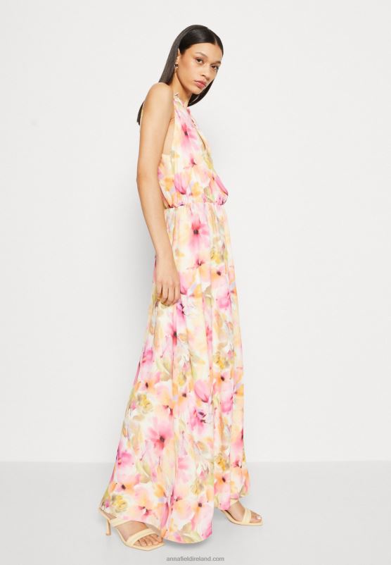 Z62T223 Women Anna Field Maxi Dress White/Pink