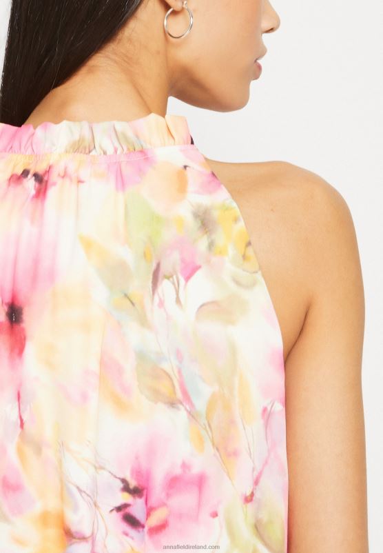 Z62T223 Women Anna Field Maxi Dress White/Pink