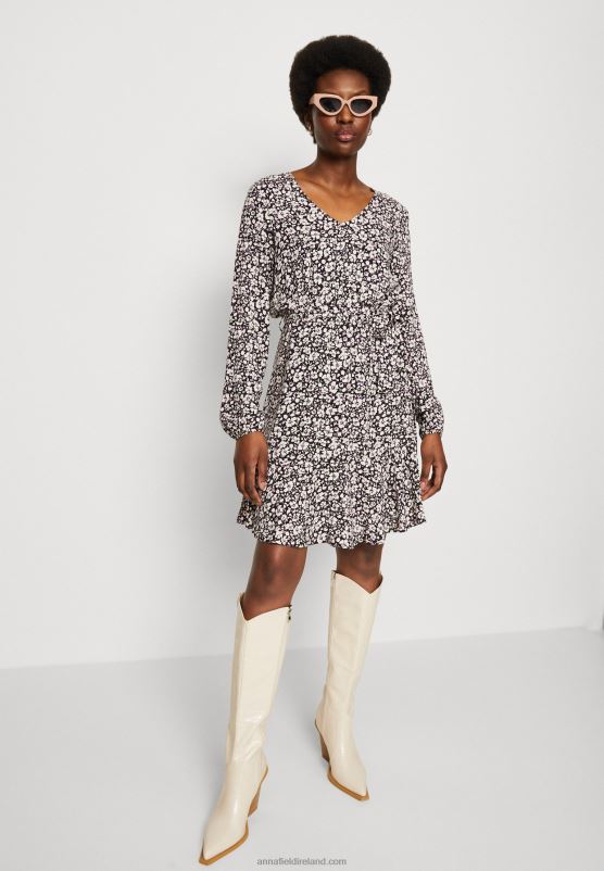 Z62T25 Women Anna Field Day Dress Black/White