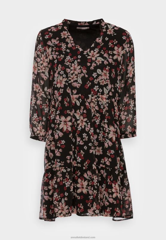 Z62T31 Women Anna Field Day Dress Pink/Black/Multi-Coloured