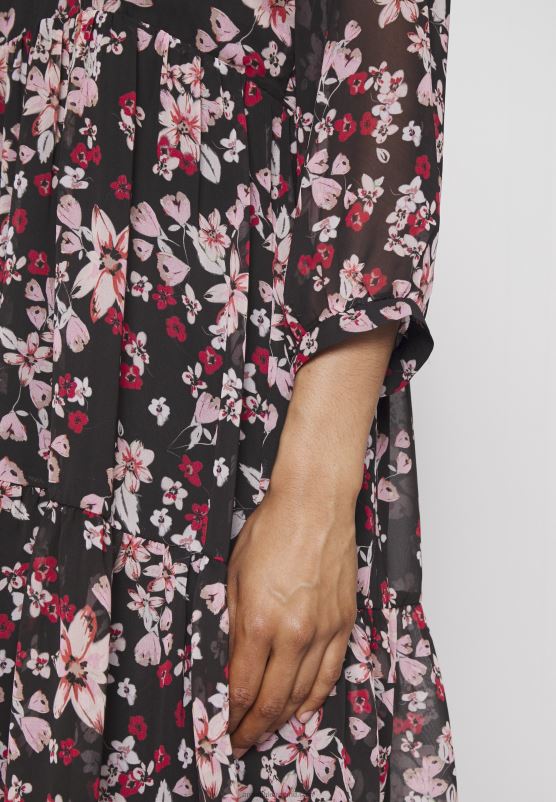 Z62T31 Women Anna Field Day Dress Pink/Black/Multi-Coloured