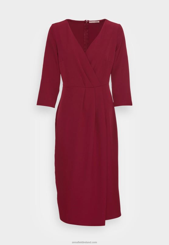 Z62T33 Women Anna Field Cocktail Dress Party Dress Dark Red