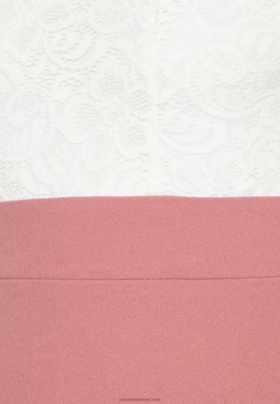 Z62T36 Women Anna Field Jersey Dress White/Pink