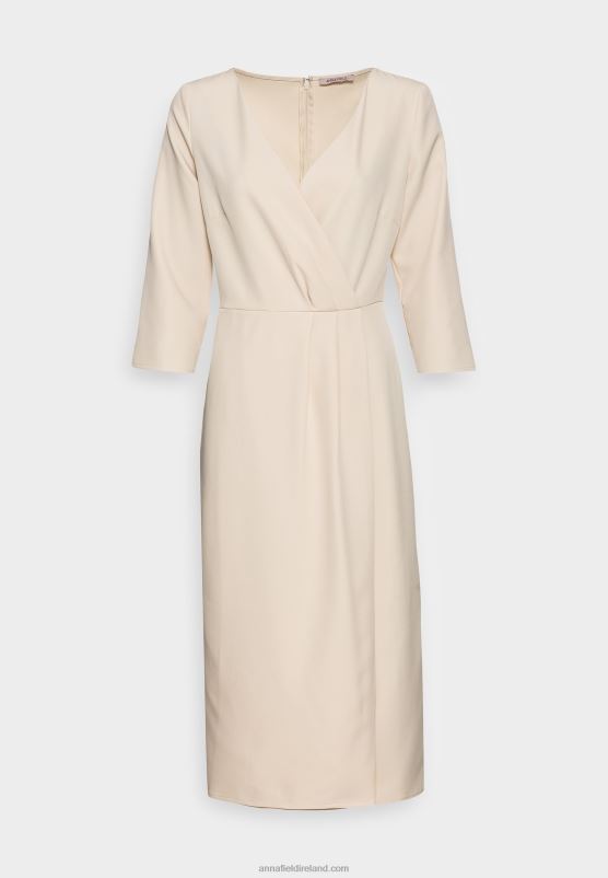 Z62T37 Women Anna Field Cocktail Dress Party Dress Beige