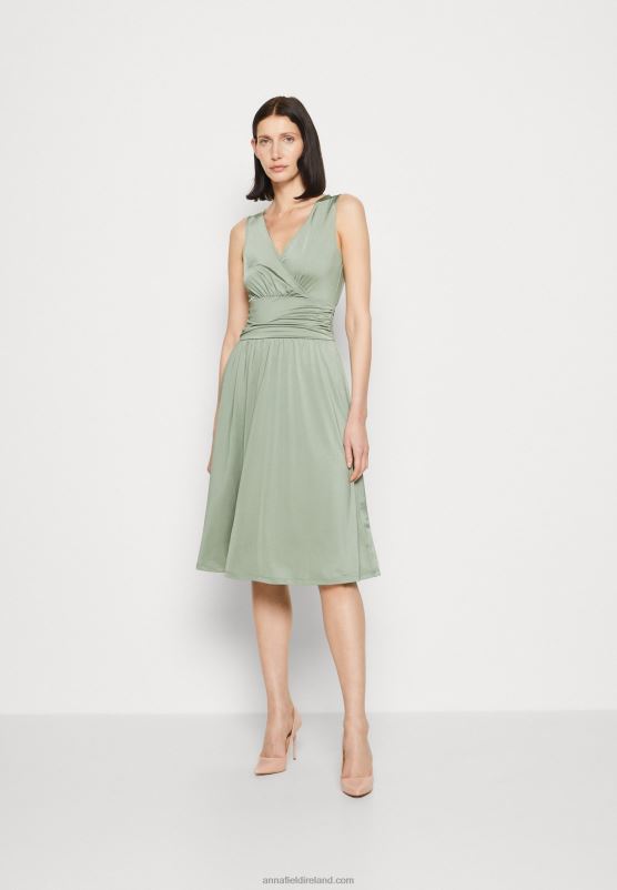 Z62T38 Women Anna Field Jersey Dress Light Green
