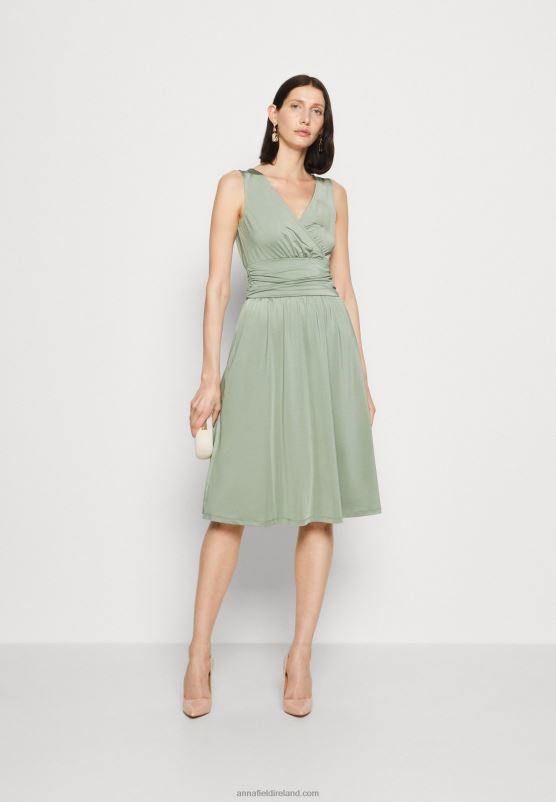 Z62T38 Women Anna Field Jersey Dress Light Green