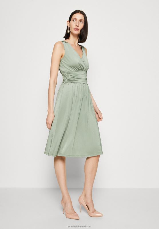 Z62T38 Women Anna Field Jersey Dress Light Green