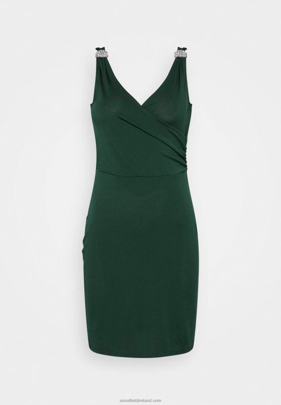 Z62T39 Women Anna Field Jersey Dress Dark Green