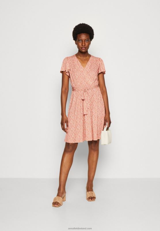 Z62T3 Women Anna Field Day Dress Brown/White